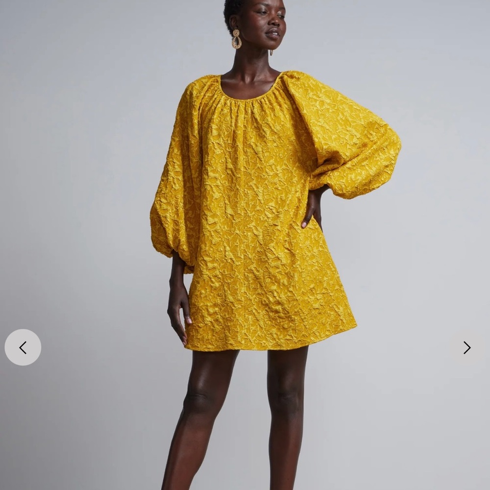 NY&C Textured Puff Sleeve Shift Dress